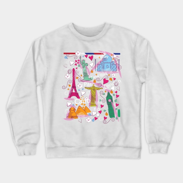 Travel Stickers Crewneck Sweatshirt by nickemporium1